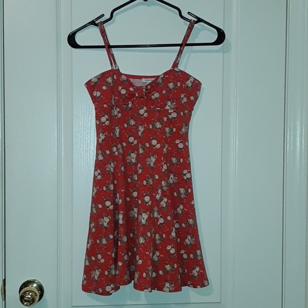 Forever 21 Red Spaghetti Strap Flare Dress